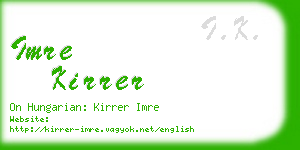 imre kirrer business card